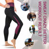 Picture of TrainingGirl High Waist Sauna Sweat Pants Slimming Neoprene Weight Loss Workout Capri Leggings with Zipper Pocket for Women (Black, 3XL)