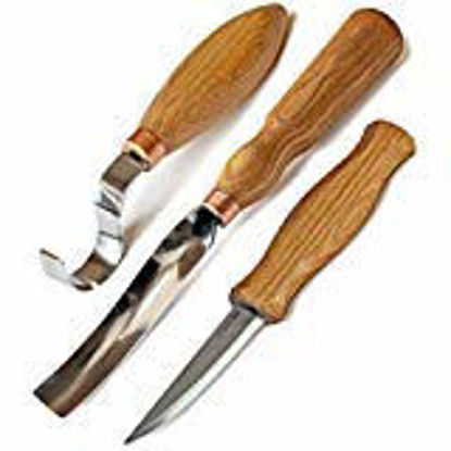 Picture of BeaverCraft S14 Wood Carving Tools Kit Wood Carving Set Wood Carving Hook Knife Set Spoon Carving Tools Spoon Knife Set Bowl Kuksa Scoop Cup Carving Tools Wood Gouges Spoon Carving Kit