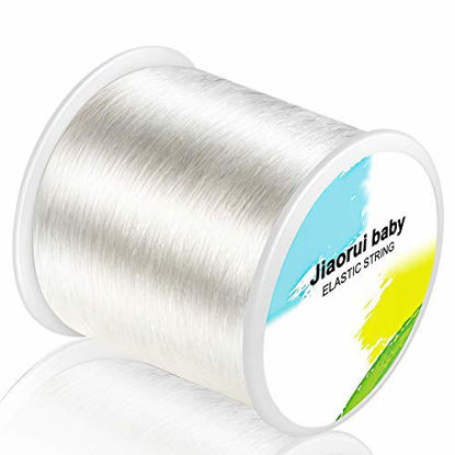 Picture of 320 FT Jewelry Cord, Elastic Bracelet Rope Crystal Beading Cords, Transparent and Shiny Elastic Beaded Line, Can Easily Pass Through Beaded Jewelry, Suitable for DIY Jewelry Making, Bracelet Making