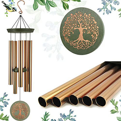 Picture of ASTARIN Wind Chimes Outdoor Deep Tone,36 Inch Large Memorial Windchimes for Loss of Loved One Engrave Tree of Life,Sympathy Wind Chimes Gifts for Mother,Garden Home Yard Hanging Decor
