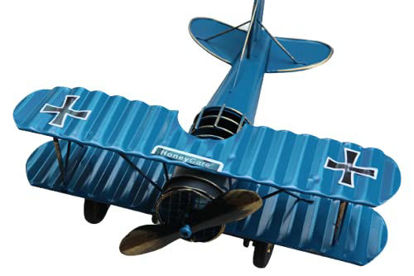 Picture of Large 8.5'' Hang Retro Airplane Aircraft Model,Home Office Decor Ornament Model,Home Office Desktop Decoration, Retro World War I German Wings Model,ww1 Aircraft Model (Blue)