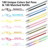 Picture of 360 Pack Gel Pens Set, Shuttle Art 180 Colors Gel Pen Set Plus 180 Color Refills Perfect for Adult Coloring Books Doodling Drawing Art Markers