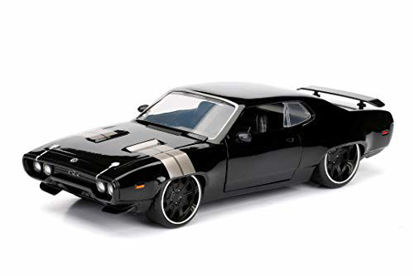 Picture of Jada Toys Fast & Furious 1:24 Dom's Plymouth GTX Die-cast Car, Toys for Kids and Adults, Black, Standard