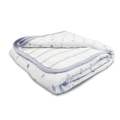 Picture of aden + anais Essentials Dream Blanket, Muslin Baby Blankets for Girls & Boys, Ideal Lightweight Newborn Nursery & Crib Blanket, Unisex Toddler & Infant Bedding, Shower & Registry Gift, Dove