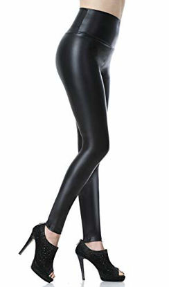 Picture of Everbellus Sexy Womens Faux Leather High Waisted Leggings (S Fit Waist 25"-27"/ Hips 36", Black)