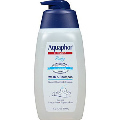 Picture of Aquaphor Baby Wash and Shampoo - Mild, Tear-free 2-in-1 Solution for Babys Sensitive Skin - 16.9 fl. oz. Pump