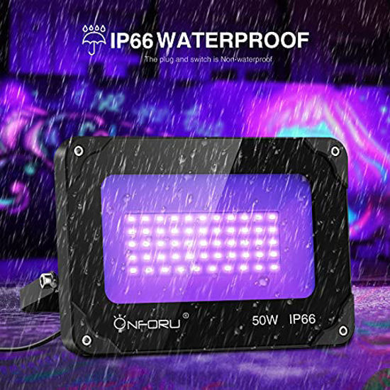 GetUSCart Onforu 2 Pack 50W LED Black Lights, Blacklight Flood Light