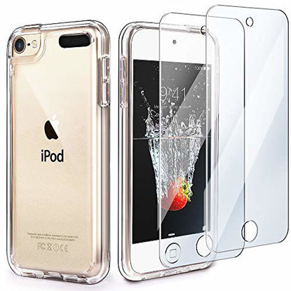 Picture of iPod Touch 7 Case Clear,IDWELL Touch 6 Touch 5 Case with 2 Screen Protectors, Clear Slim Soft TPU Bumper Hard Cover for iPod Touch 5/6/7th Generation (Latest Model,2019 Released), HD Clear