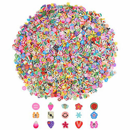 Picture of CCINEE Nail Art Slices,3D Assorted Slices Fruit Animal Flower Polymer Clay Slices for Slime Craft,4500PCS,1/5 Inche
