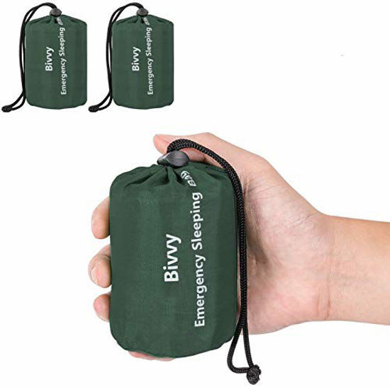 Picture of Zmoon Emergency Sleeping Bag 2 Pack Lightweight Survival Sleeping Bags Thermal Bivy Sack Portable Emergency Blanket for Camping, Hiking, Outdoor, Activities