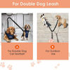 Picture of AUTOWT Double Dog Seat Belt, New Dual Pet Car Headrest Restraint Safety Seatbelt No Tangle Dog Leash Duty Adjust Elastic Bungee Puppy Lead Splitter Connect Harness in Vehicle Travel for 2 Dogs