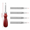 Picture of 4 Pieces Edge Leather Beveler Craft Keen Edge Beveler Cutting Beveling Leather Skiver Tool for DIY (1.5 mm, 1.2 mm, 1.0 mm, 0.8 mm)