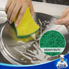 Picture of MR.SIGA Heavy Duty Cellulose Scrub Sponge, Dual-Sided Dishwashing Sponge for Kitchen, 12 Pack