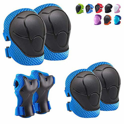 Picture of Knee Pads for Kids Kneepads and Elbow Pads Toddler Protective Gear Set Kids Elbow Pads and Knee Pads for Girls Boys with Wrist Guards 3 in 1 for Skating Cycling Bike Rollerblading Scooter [Upgraded]