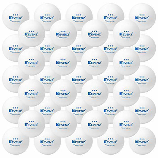 Picture of KEVENZ 60-Pack 3 Star Ping Pong Balls,Advanced Table Tennis Ball,Bulk Outdoor Ping Pong Balls (White)
