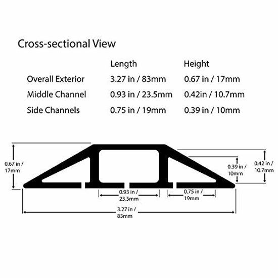 GetUSCart- Floor Cable Cover, 6.5 Ft Floor Cord Protector 3 Channels ...