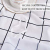 Picture of Nanko Queen Duvet Cover Set Grid, 90x90 Soft Bedding Cover, Luxury Cool Lightweight Microfiber 3pc Set (1 Cover 2 Pillowcase) with Zip, Tie - Modern Style Bed Quilt Cover for Decor, Plaid White