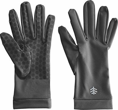 Picture of Coolibar UPF 50+ Unisex Sawyer UV Sun Gloves - Sun Protective (Medium- Charcoal)