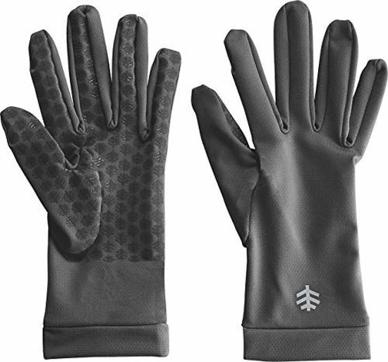 Picture of Coolibar UPF 50+ Unisex Sawyer UV Sun Gloves - Sun Protective (Medium- Charcoal)