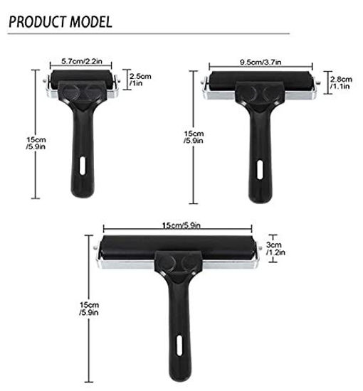 GetUSCart VinBee 3 Pack Soft Rubber Brayer,Rubber Brayer Roller Paint