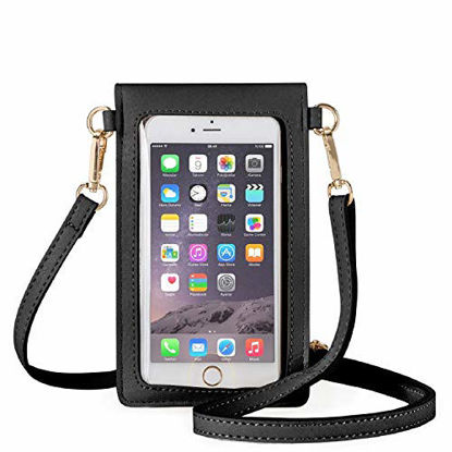 Picture of AnsTOP Lightweight Leather Phone Purse, Small Crossbody Bag Mini Cell Phone Pouch Shoulder Bag with Strap for Women