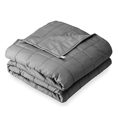 Picture of Bare Home Weighted Blanket for Kids 10lb (40" x 60") - All-Natural 100% Cotton - Premium Heavy Blanket Nontoxic Glass Beads (Grey, 40"x60")