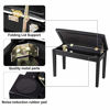 Picture of SONGMICS Wooden Duet Piano Bench with Padded Cushion and Music Storage Black ULPB75BK