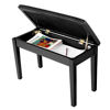 Picture of SONGMICS Wooden Duet Piano Bench with Padded Cushion and Music Storage Black ULPB75BK