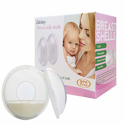 Picture of Breast Shells, Milk Saver, Nursing Cups, Nursing Moms to Ease Nipple Pain, BPA-Free and Reusable, Collect Breast Milk Leak (Pack of 2)