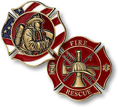 Picture of Fire Rescue Fireman in Mask Firefighter Challenge Coin