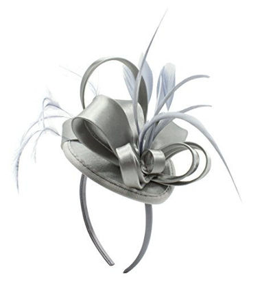 Picture of Fascinator Hats for Women Feather Cocktail Party Hats Bridal Kentucky Derby Headband
