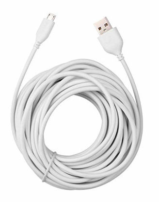 Picture of 26ft Power Extension Cable Compatible with Wyze Cam, Zmodo, Blink Mini, Oculus Go, Kasa Cam, Yi Home Security Camera in Outdoor Indoor, Long Micro USB Cord White