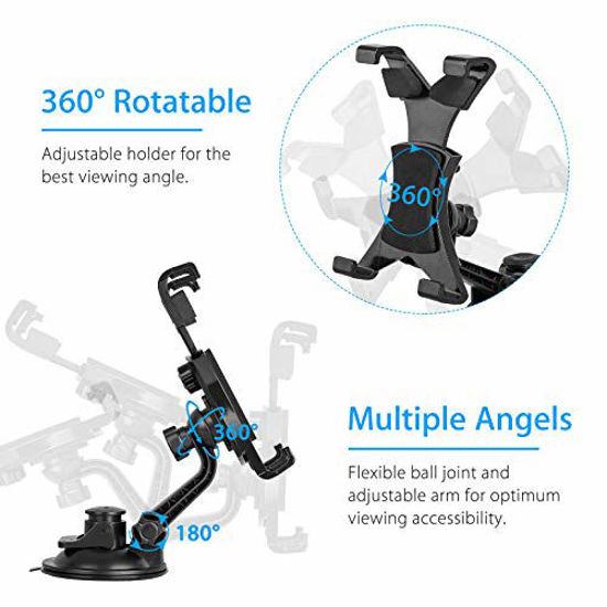 GetUSCart Car Tablet Holder, Tablet Dash Mount iPad Stand Holder for Car Windshield Dashboard