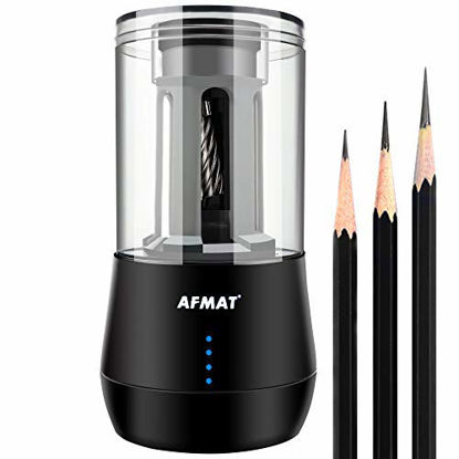 Picture of AFMAT Long Point Pencil Sharpener, Drawing Pencils Sharpener, Pencil Sharpener Electric, 6-8.5mm Charcoal Pencil Sharpener for Sketching Pencils/Drawing Pencils, 25mm Super Long Tip