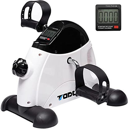 Picture of TODO Mini Exercise Bike Pedal Exerciser Foot Peddler Portable Therapy Bicycle with Digital Monitor