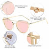Picture of SOJOS Cat Eye Sunglasses for Women Fashion Designer Style Mirrored Lens SJ1001 Gold Frame/Pink Lens