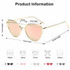 Picture of SOJOS Cat Eye Sunglasses for Women Fashion Designer Style Mirrored Lens SJ1001 Gold Frame/Pink Lens