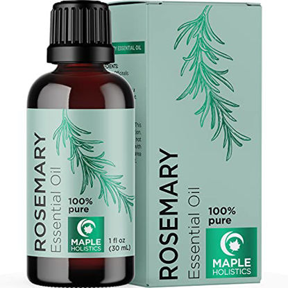 Picture of Pure Rosemary Essential Oil for Aromatherapy - Pure Rosemary Oil for Hair Skin and Nails - Refreshing Rosemary Essential Oil for Humidifier and Diffusers Plus Scalp and Hair Oil for Enhanced Shine