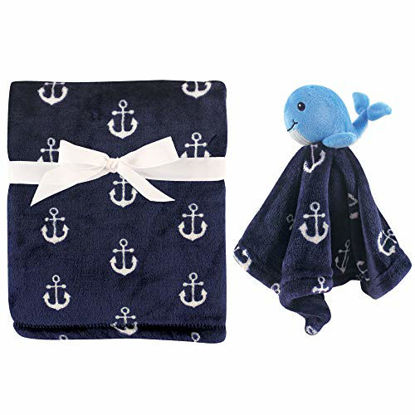 Picture of Hudson Baby Unisex Baby Plush Blanket with Security Blanket, Whale, One Size