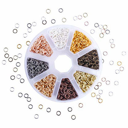 Picture of Dushi Iron Plated Jump Rings Unsoldered 6mm Diameter Jewelry Making Findings, 8 Colors, 2400 Piece