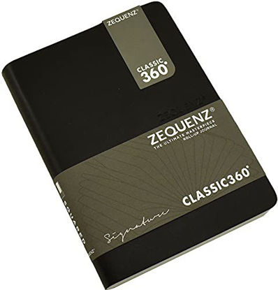 Picture of Zequenz Classic 360 Signature Series, Size: Small, Color: Black, Paper: Grid, Soft Cover Notebook, Soft Bound Journal, 4" x 5.5", 200 sheets / 400 pages, Squared, Grid pattern, Graph premium paper