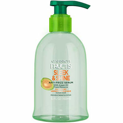 Picture of Garnier Fructis Sleek and Shine Anti-Frizz Serum, Frizzy, Dry, Unmanageable Hair, 5.1 fl; oz.