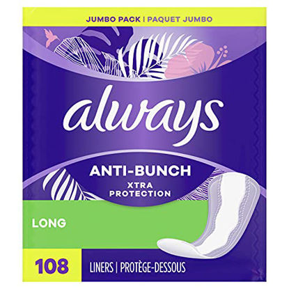 Picture of Always Anti-Bunch Xtra Protection Daily Liners Long Unscented, Anti Bunch Helps You Feel Comfortable, 108 Count