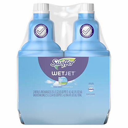 Picture of Swiffer Wetjet Hardwood Floor Mopping and Cleaning Solution Refills, All Purpose Cleaning Product, Open Window Fresh Scent, 42.2 Fl Oz (Pack of 2)