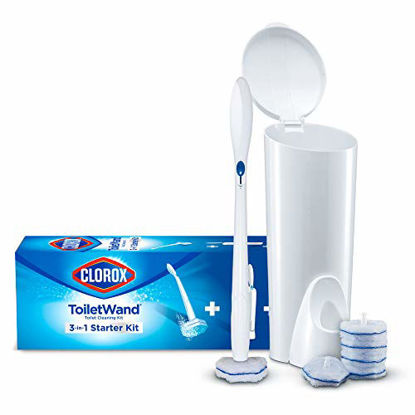 Picture of Clorox ToiletWand Disposable Toilet Cleaning System - ToiletWand, Storage Caddy and 6 Disinfecting ToiletWand Refill Heads (Packaging May Vary) (03191)