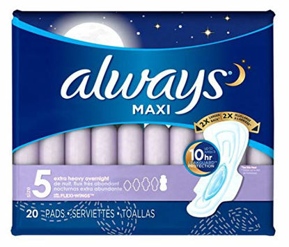 Picture of Always Extra Heavy Overnight Maxi Pads with Flexi-Wings - 20 Count