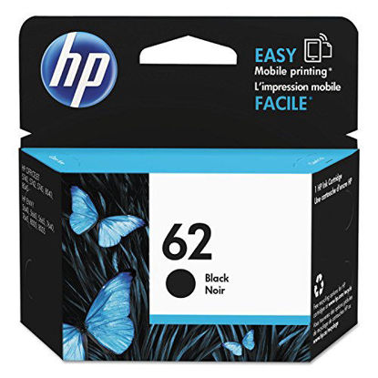 Picture of Original HP 62 Black Ink Cartridge | Works with HP ENVY 5540, 5640, 5660, 7640 Series, HP OfficeJet 5740, 8040 Series, HP OfficeJet Mobile 200, 250 Series | Eligible for Instant Ink | C2P04AN