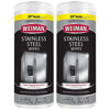 Picture of Weiman Stainless Steel Cleaner Wipes | 2 Pack | Fingerprint Resistant, Removes Residue, Water Marks and Grease from Appliances - Works Great on Refrigerators, Dishwashers, Ovens, and Grills - Packaging May Vary