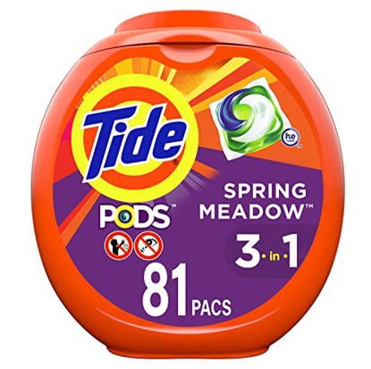 Picture of Tide PODS Liquid Laundry Detergent Pacs, Spring Meadow, 81 count