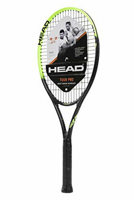 Picture of HEAD Tour Pro Tennis Racket - Pre-Strung Head Light Balance 27 Inch Racquet - 4 3/8 In Grip, Yellow